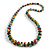 Long Graduated Wooden Bead Colour Fusion Necklace (Multicoloured) - 80cm Long - view 7