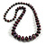 Long Graduated Wooden Bead Colour Fusion Necklace (Purple/Black/Silver/Red) - 80cm Long - view 2