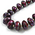Long Graduated Wooden Bead Colour Fusion Necklace (Purple/Black/Silver/Red) - 80cm Long - view 4