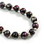 Long Graduated Wooden Bead Colour Fusion Necklace (Purple/Black/Silver/Red) - 80cm Long - view 7