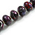 Long Graduated Wooden Bead Colour Fusion Necklace (Purple/Black/Silver/Red) - 80cm Long - view 5