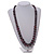 Long Graduated Wooden Bead Colour Fusion Necklace (Purple/Black/Silver/Red) - 80cm Long - view 3