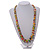 Long Graduated Wooden Bead Colour Fusion Necklace (Multicoloured) - 80cm Long - view 3