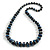 Long Graduated Wooden Bead Colour Fusion Necklace (Black/Blue/Silver/White) - 80cm Long - view 7