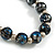 Long Graduated Wooden Bead Colour Fusion Necklace (Black/Blue/Silver/White) - 80cm Long - view 4