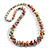 Long Graduated Wooden Bead Colour Fusion Necklace (Multicoloured) - 80cm Long - view 6