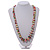 Long Graduated Wooden Bead Colour Fusion Necklace (Multicoloured) - 80cm Long - view 2