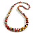 Long Graduated Wooden Bead Colour Fusion Necklace (White/ Purple/ Yelow/ Red/ Black) - 80cm Long - view 7
