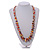 Long Graduated Wooden Bead Colour Fusion Necklace (White/ Purple/ Yelow/ Red/ Black) - 80cm Long - view 2