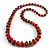Long Graduated Wooden Bead Colour Fusion Necklace (Red/Black/Yellow) - 80cm Long - view 8