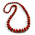 Long Graduated Wooden Bead Colour Fusion Necklace (Red/Black/Yellow) - 80cm Long - view 6