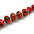 Long Graduated Wooden Bead Colour Fusion Necklace (Red/Black/Yellow) - 80cm Long - view 7