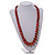 Long Graduated Wooden Bead Colour Fusion Necklace (Red/Black/Yellow) - 80cm Long - view 2