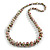 Long Graduated Wooden Bead Colour Fusion Necklace (White/ Green/ Red/ Black) - 80cm Long - view 5
