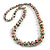 Long Graduated Wooden Bead Colour Fusion Necklace (White/ Green/ Red/ Black) - 80cm Long - view 2