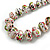 Long Graduated Wooden Bead Colour Fusion Necklace (White/ Green/ Red/ Black) - 80cm Long - view 4