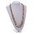 Long Graduated Wooden Bead Colour Fusion Necklace (White/ Green/ Red/ Black) - 80cm Long - view 3