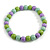Chunky Mint/ Lilac/ Lime Green Round Bead Wood Flex Necklace - 48cm Long