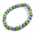 Chunky Mint/ Lilac/ Lime Green Round Bead Wood Flex Necklace - 48cm Long - view 2