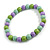 Chunky Mint/ Lilac/ Lime Green Round Bead Wood Flex Necklace - 48cm Long - view 5