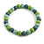 Chunky Mint/ Grey/ Lime Green Round Bead Wood Flex Necklace - 48cm Long - view 4