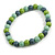Chunky Mint/ Grey/ Lime Green Round Bead Wood Flex Necklace - 48cm Long - view 5