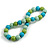 Chunky Mint/ Turquoise/ Lime Green Round Bead Wood Flex Necklace - 48cm Long - view 5