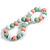 Chunky Pastel Mint/ White/ Pink Round Bead Wood Flex Necklace - 48cm Long - view 6