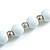 White Painted Wood and Silver Tone Acrylic Bead Long Necklace - 70cm L - view 5