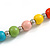 Multicoloured Painted Wood and Silver Tone Acrylic Bead Long Necklace - 70cm L - view 5