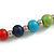 Multicoloured Painted Wood and Silver Tone Acrylic Bead Long Necklace - 70cm L - view 6