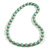 Mint Painted Wood and Silver Tone Acrylic Bead Long Necklace - 70cm L - view 2