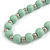 Mint Painted Wood and Silver Tone Acrylic Bead Long Necklace - 70cm L - view 4
