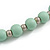 Mint Painted Wood and Silver Tone Acrylic Bead Long Necklace - 70cm L - view 5