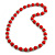 Red Painted Wood and Silver Tone Acrylic Bead Long Necklace - 70cm L - view 4