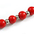Red Painted Wood and Silver Tone Acrylic Bead Long Necklace - 70cm L - view 3