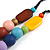 Long Multicoloured Painted Wooden Bead Cord Long Necklace - 80cm L - view 6