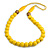 Long Banana Yellow/ Bronze Painted Wooden Bead Cord Long Necklace - 80cm L - view 2