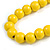 Long Banana Yellow/ Bronze Painted Wooden Bead Cord Long Necklace - 80cm L - view 4
