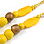 Long Banana Yellow/ Bronze Painted Wooden Bead Cord Long Necklace - 80cm L - view 5