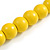 Long Banana Yellow/ Bronze Painted Wooden Bead Cord Long Necklace - 80cm L - view 7