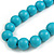 Long Turquoise/ Mint Painted Wooden Bead Cord Long Necklace - 80cm L - view 4