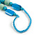 Long Turquoise/ Mint Painted Wooden Bead Cord Long Necklace - 80cm L - view 5
