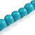 Long Turquoise/ Mint Painted Wooden Bead Cord Long Necklace - 80cm L - view 6