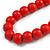 Long Red Painted Wooden Bead Cord Long Necklace - 80cm L - view 4