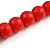 Long Red Painted Wooden Bead Cord Long Necklace - 80cm L - view 5