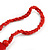 Long Red Painted Wooden Bead Cord Long Necklace - 80cm L - view 7