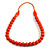 Long Orange Painted Wooden Bead Cord Long Necklace - 80cm L - view 2