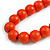 Long Orange Painted Wooden Bead Cord Long Necklace - 80cm L - view 4