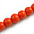 Long Orange Painted Wooden Bead Cord Long Necklace - 80cm L - view 5
